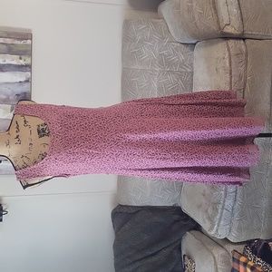 Axcess Liz Claiborne Rose Pink Lace A-line Dress